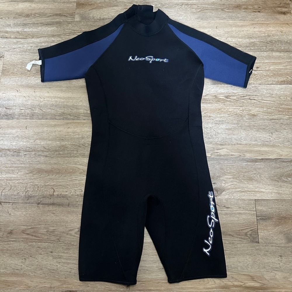 NeoSport Mens XL Shorty Wetsuit Black Blue Neoprene 17DY0481 Surfing Diving